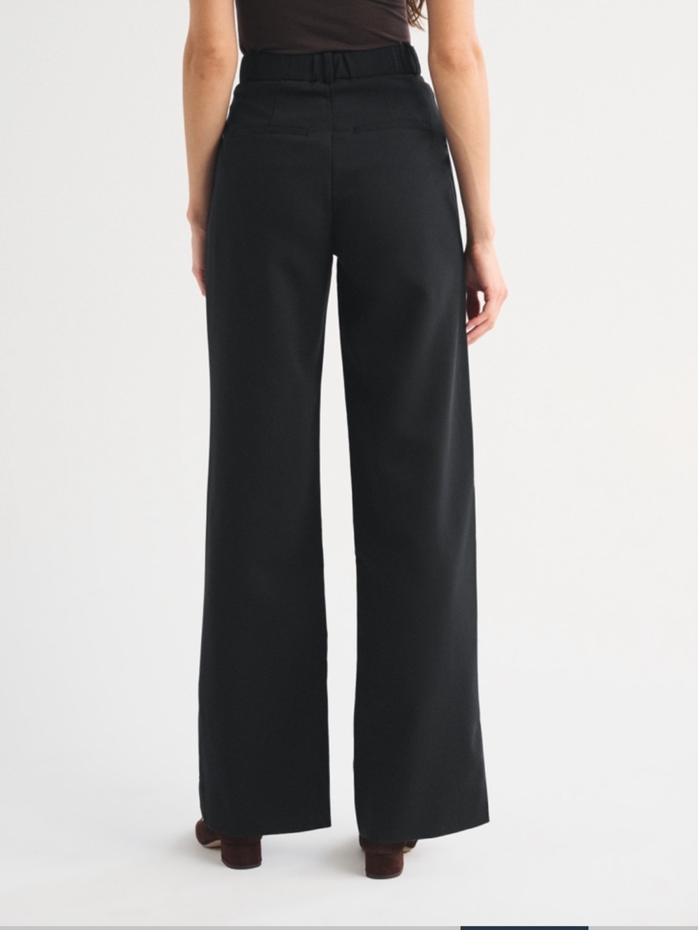 Abercrombie & Fitch Women’s Black Sloane  Low Rise Tailored Wide Leg Pants - Picture 2 of 6